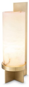 Casa Padrino designer table lamp antique brass / alabaster 19 x 15 x H. 45 cm - Modern table lamp with alabaster lampshade - Luxury Collection