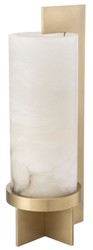 Casa Padrino lampe de table design laiton antique / albâtre 19 x 15 x H. 45 cm - Lampe de table moderne avec abat-jour en albâtre - Collection de Luxe
