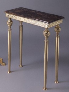 Casa Padrino consola barroco de lujo oro / negro 64 x 31 x A. 80 cm - Consola de latón noble con tapa de mármol - Muebles Barrocos