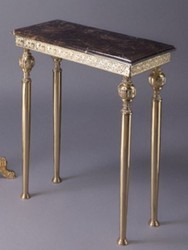 Casa Padrino console baroque de luxe or / noir 64 x 31 x H. 80 cm - Table console en laiton noble avec plateau en marbre - Mobilier Baroque