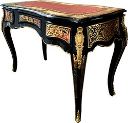 Casa Padrino Segretario Boulle barocco in stile francese nero / rosso / oro 120 cm - Scrivania artigianale in stile antico - Mobili da ufficio barocco Casa Padrino Segretario Boulle barocco in stile francese nero / rosso / oro 120 cm - Scrivania artigianale in stile antico - Mobili da ufficio barocco