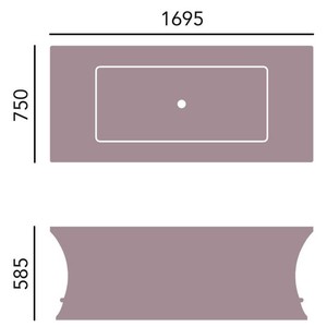 Casa Padrino Luxus Badewanne Freistehend Weiß Eckig 1695 mm - freistehende Retro Antik Badewanne - Barock & Jugendstil Badezimmer Möbel