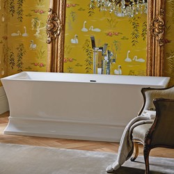 Casa Padrino bañera de lujo independiente blanco angular 1695 mm - bañera independiente retro antigua - muebles de baño barrocos y art nouveau Casa Padrino bañera de lujo independiente blanco angular 1695 mm - bañera independiente retro antigua - muebles de baño barrocos y art nouveau