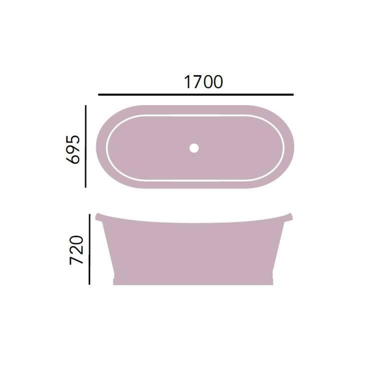 Casa Padrino vasca da bagno in ghisa di lusso colori carbonio / bianco 170 x 68 x H. 69,5 cm - Vasca da bagno curvo indipendente - Mobili da bagno in stile barocco e Art Nouveau Casa Padrino vasca da bagno in ghisa di lusso colori carbonio / bianco 170 x 68 x H. 69,5 cm - Vasca da bagno curvo indipendente - Mobili da bagno in stile barocco e Art Nouveau