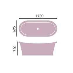 Casa Padrino bañera de lujo de hierro fundido colores carbono / blanco 170 x 68 x H. 69,5 cm - Bañera curvada independiente - Muebles de baño barrocos y Art Nouveau