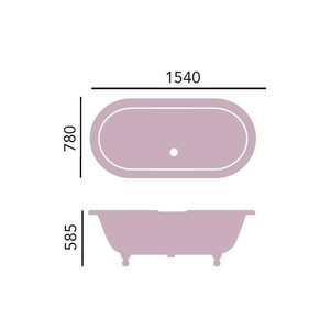 Casa Padrino Luxus Gusseisen Badewanne Hellblau-grau / Weiß 154 cm - Gebogene freistehende Badewanne - Barock & Jugendstil Badezimmer Möbel
