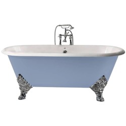Casa Padrino bañera de lujo de hierro fundido azul claro / blanco 178 cm - Bañera curva independiente - Muebles de baño barrocos y Art Nouveau Casa Padrino bañera de lujo de hierro fundido azul claro / blanco 178 cm - Bañera curva independiente - Muebles de baño barrocos y Art Nouveau
