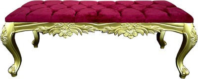 Casa Padrino banc baroque bordeaux rouge / or - Banc en bois massif fait main de style baroque - Mobilier Baroque Casa Padrino banc baroque bordeaux rouge / or - Banc en bois massif fait main de style baroque - Mobilier Baroque