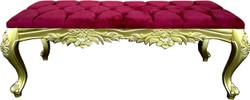 Casa Padrino baroque bench bordeaux red / gold - Handmade solid wood bench in baroque style - Baroque Furniture Casa Padrino baroque bench bordeaux red / gold - Handmade solid wood bench in baroque style - Baroque Furniture