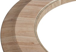Casa Padrino tavolo da salotto in legno massello naturale Ø 73 x A. 43 cm - Tavolo da soggiorno rotondo in legno di rovere con piano in vetro - Mobili da soggiorno in legno massello
