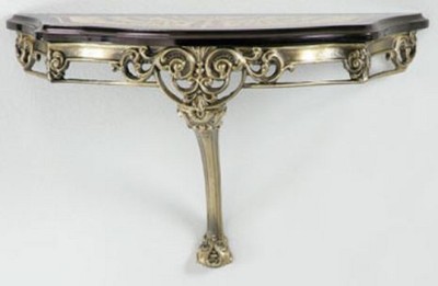 Casa Padrino consola de pared barroco de lujo negro / rojo / oro / bronce 62 x 25 x A. 38 cm - Consola de decoración de paredes en estilo barroco - Muebles Barrocos - Calidad de Lujo
