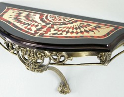 Casa Padrino console murale baroque de luxe noir / rouge / or / bronze 62 x 25 x H. 38 cm - Console de décoration murale de style baroque - Mobilier Baroque - Qualité de Luxe