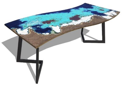 Casa Padrino luxury dining table multicolor / black 170 x 80 x H. 74 cm - Modern kitchen table with curved lava stone tabletop and stainless steel frame - Dining room furniture - Luxury Quality