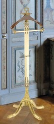 Casa Padrino luxury baroque dressboy white / gold / silver / brown  40 x 40 x H. 133 cm - Noble brass clothes rack - Baroque Hotel Coat Rack Furniture