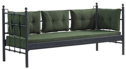 Casa Padrino canapé de jardin Art Nouveau noir / vert foncé 200 x 70 x H. 92 cm - Canapé de Jardin - Canapé de Patio - Mobilier de Jardin et Patio