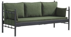 Casa Padrino Art Nouveau garden sofa black / dark green 200 x 70 x H. 92 cm - Garden Sofa - Patio Sofa - Art Nouveau Garden & Patio Furniture