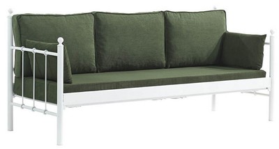 Casa Padrino divano da giardino Art Nouveau bianco / verde scuro 200 x 70 x A. 92 cm - Divano da Giardino - Divano da Terrazza - Mobili da Giardino e da Terrazza Art Nouveau