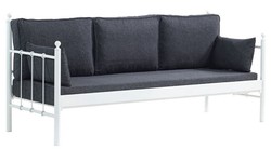 Casa Padrino Art Nouveau garden sofa white / dark gray 200 x 70 x H. 92 cm - Garden Sofa - Patio Sofa - Art Nouveau Garden & Patio Furniture
