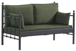 Casa Padrino Art Nouveau garden sofa black / dark green 140 x 70 x H. 92 cm - Garden Sofa - Patio Sofa - Art Nouveau Garden & Patio Furniture