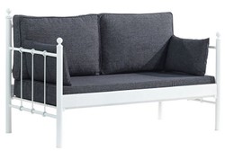 Casa Padrino Art Nouveau garden sofa white / dark gray 140 x 70 x H. 92 cm - Garden Sofa - Patio Sofa - Art Nouveau Garden & Patio Furniture