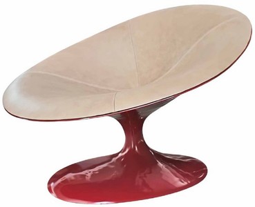 Casa Padrino poltrona di design rosso lucido / beige 86 x 110 x A. 70 cm - Poltrona soggiorno - Poltrona hotel - Mobili di design - Qualità di Lusso