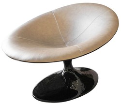 Casa Padrino designer armchair high gloss black / beige 86 x 110 x H. 70 cm - Living room armchair - Hotel armchair - Designer furniture - Luxury Quality