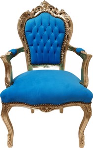Chaise de salle à manger baroque Casa Padrino turquoise / or - Meubles de style ancien Chaise de salle à manger baroque Casa Padrino turquoise / or - Meubles de style ancien