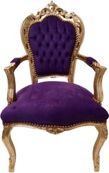 Sedia per sala da pranzo barocca Casa Padrino viola / oro - mobili in stile antico Sedia per sala da pranzo barocca Casa Padrino viola / oro - mobili in stile antico