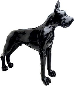 Casa Padrino décoration figure design chien Dogue Allemand noir 125 x H. 110 cm - Sculpture décorative grandeur nature - Figurine animalière résistante aux intempéries Casa Padrino décoration figure design chien Dogue Allemand noir 125 x H. 110 cm - Sculpture décorative grandeur nature - Figurine animalière résistante aux intempéries