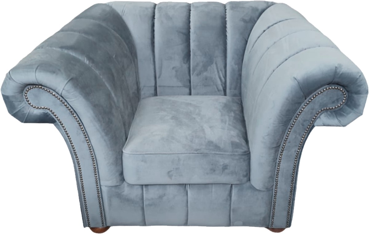 Fauteuil de luxe Casa Padrino gris clair Meubles Chesterfield gris Fauteuil de luxe Casa Padrino gris clair Meubles Chesterfield gris