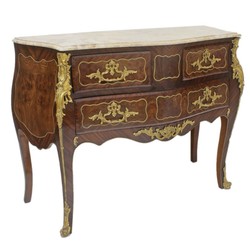 Comò barocco Casa Padrino marrone con piano in marmo color crema 120 cm fatto a mano - mobili barocco in stile antico Comò barocco Casa Padrino marrone con piano in marmo color crema 120 cm fatto a mano - mobili barocco in stile antico