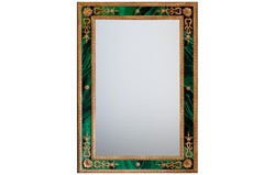 Casa Padrino luxury baroque mirror malachite / gold - handmade wall mirror in baroque style - green antique style Casa Padrino luxury baroque mirror malachite / gold - handmade wall mirror in baroque style - green antique style