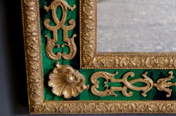Casa Padrino luxury baroque mirror malachite / gold - handmade wall mirror in baroque style - green antique style Casa Padrino luxury baroque mirror malachite / gold - handmade wall mirror in baroque style - green antique style