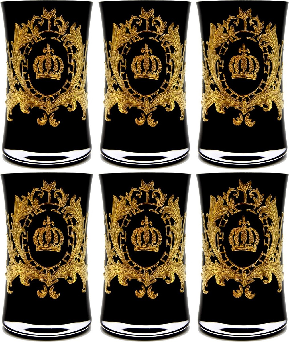 Pompöös by Casa Padrino Luxus Designer Wasserglas Set Schwarz Gold Pompöös by Casa Padrino Luxury Designer Water Glass Set Black Gold Pompöös by Casa Padrino Luxus Designer Wasserglas Set Schwarz Gold Pompöös by Casa Padrino Luxury Designer Water Glass Set Black Gold