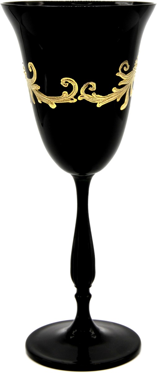 Pompöös by Casa Padrino ensemble de verres à vin blanc de luxe noir / or Ø 8,7 x H. 20,3 cm - Verres à vin blanc plaqué or 24 carats - Verres à vin pompeux dessinés par Harald Glööckler Pompöös by Casa Padrino ensemble de verres à vin blanc de luxe noir / or Ø 8,7 x H. 20,3 cm - Verres à vin blanc plaqué or 24 carats - Verres à vin pompeux dessinés par Harald Glööckler