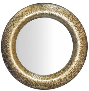 Casa Padrino specchio di lusso oro Ø 120 cm - Specchio rotondo da parete in fibra di vetro - Specchio soggiorno - Specchio armadio - Collezione di Lusso