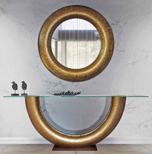 Casa Padrino set di mobili di lusso oro / marrone scuro - Consolle con Specchio a Parete - Mobili Soggiorno - Mobili Hotel - Collezione di Lusso