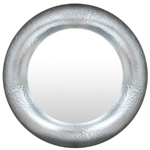 Casa Padrino specchio di lusso argento Ø 120 cm - Specchio rotondo da parete in fibra di vetro - Specchio soggiorno - Specchio armadio - Collezione di Lusso
