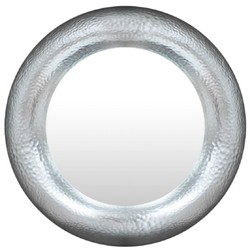 Casa Padrino luxury mirror silver Ø 120 cm - Round fiberglass wall mirror - Living room mirror - Wardrobe mirror - Luxury Collection