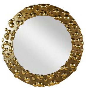Casa Padrino specchio di design oro antico Ø 150 cm - Specchio rotondo da parete in metallo - Specchio soggiorno - Specchio armadio - Qualità di Lusso