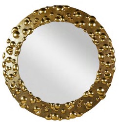 Casa Padrino designer mirror antique gold Ø 150 cm - Round metal wall mirror - Living room mirror - Wardrobe mirror - Luxury Quality