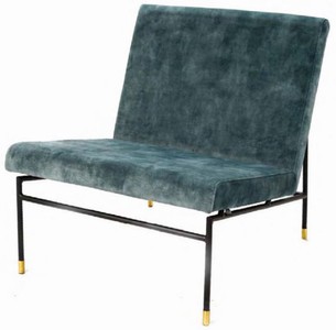 Casa Padrino poltrona di lusso blu / nero / ottone 62 x 70 x A. 74 cm - Poltrona Soggiorno - Poltrona Hotel - Mobili di Lusso