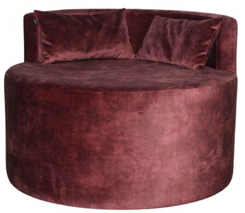 Casa Padrino poltrona di lusso rosso vino Ø 90 x A. 65 cm - Poltrona da soggiorno rotonda - Poltrona Hotel - Mobili di Lusso