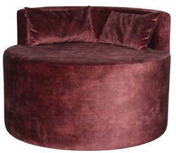 Casa Padrino sillón de lujo rojo vino Ø 90 x A. 65 cm - Sillón de salón redondo - Sillón de Hotel - Muebles de Lujo