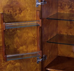 Casa Padrino armadio bar Art Déco di lusso marrone / bianco / nero 80 x 45 x A. 170 cm - Armadio per vino in legno massello - Mobili Bar - Mobili Hotel - Qualità di Lusso