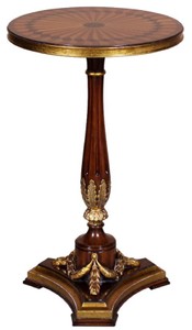 Casa Padrino tavolino barocco di lusso marrone / oro Ø 40 x A. 65 cm - Tavolo rotondo in mogano in stile barocco - Mobili Barocchi