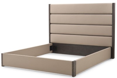 Casa Padrino giroletto matrimoniale di lusso con testiera grigio / marrone scuro 205,5 x 225 x A. 150,5 cm - Mobili Camera da Letto - Mobili Hotel - Qualità di Lusso