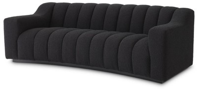 Casa Padrino divano di lusso nero 234 x 96 x A. 76,5 cm - Divano da soggiorno leggermente curvo - Divano Hotel - Qualità di Lusso