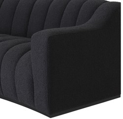 Casa Padrino divano di lusso nero 234 x 96 x A. 76,5 cm - Divano da soggiorno leggermente curvo - Divano Hotel - Qualità di Lusso