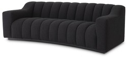 Casa Padrino divano di lusso nero 234 x 96 x A. 76,5 cm - Divano da soggiorno leggermente curvo - Divano Hotel - Qualità di Lusso